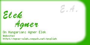 elek agner business card